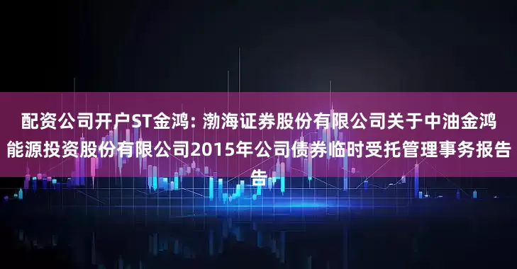配资公司开户ST金鸿: 渤海证券股份有限公司关于中油金鸿能源投资股份有限公司2015年公司债券临时受托管理事务报告